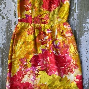 Women’s J.crew 0 multi color strapless silk dress